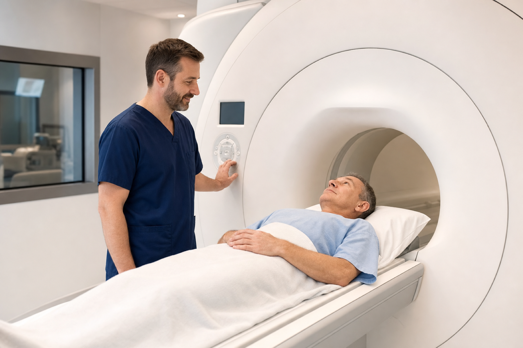 Patient entering an MRI scanner